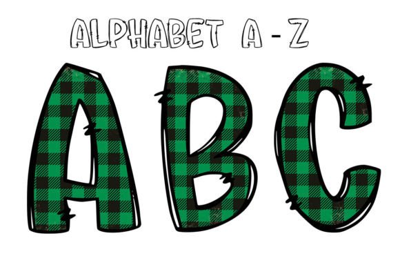 Alphabet Letters Doodle Christmas Green Illustrations Review
