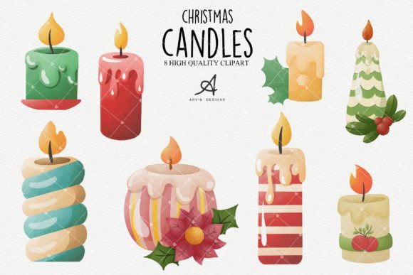 Christmas Candles Clipart: Festive Illustrations