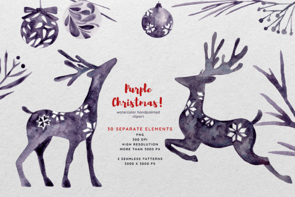 Christmas Deers Watercolor Illustrations Review