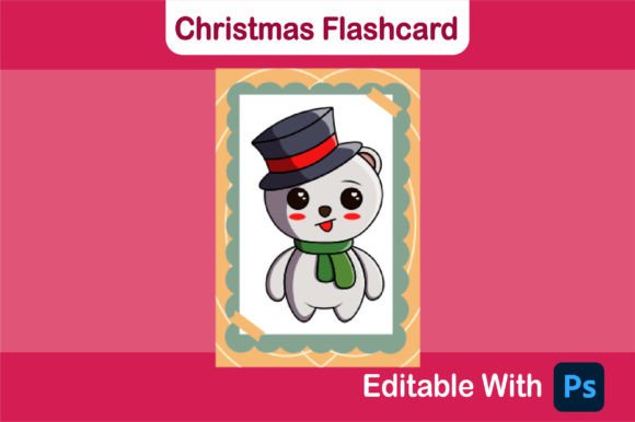 Christmas Flashcard - Polar Bear Mocking Illustrations