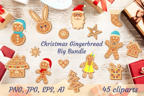 Christmas Gingerbread Bundle: Sweet Illustrations