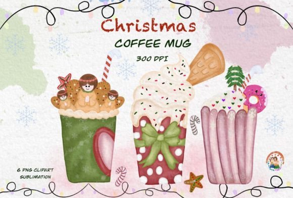 Christmas Mug Watercolor: Sublimation Illustrations