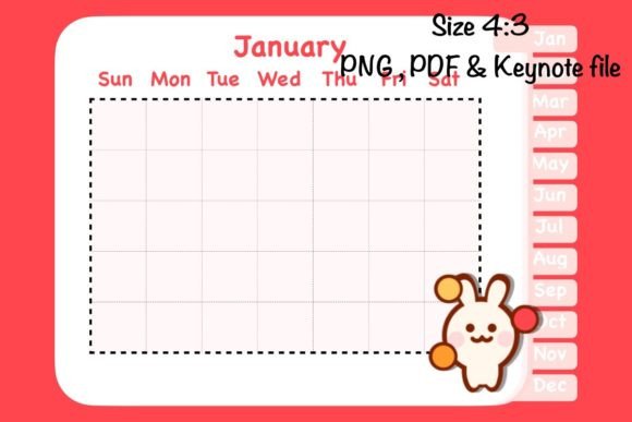 Christmas Time Monthly Planner 4x3” Illustrations