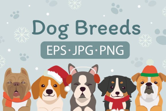 Dog Christmas Set 01: Festive Illustrations for Design