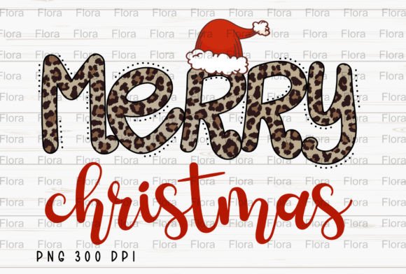 Merry Christmas Leopard Santa Hat PNG: Festive Illustrations