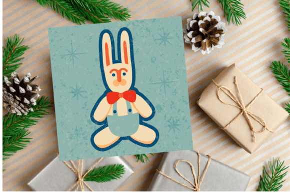 Rabbit Christmas Card: Festive Illustrations