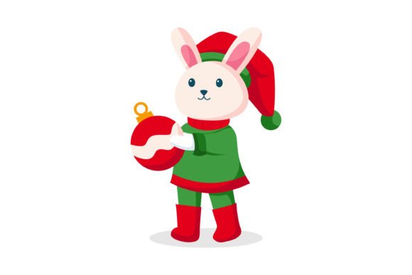 Review: Bunny with Christmas Ball Illustration for Embroidery