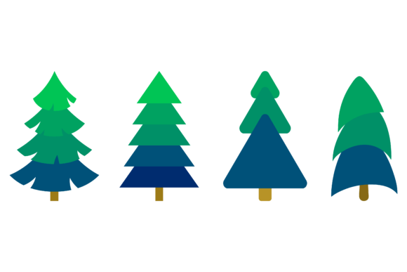 Set Tree Christmas Bundle: Vector Illustrations
