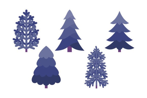 Tree Winter Christmas Set: Festive Illustrations